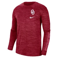 T-shirt à manches longues Nike Oklahoma Sooners Velocity Legend Team Performance pour homme