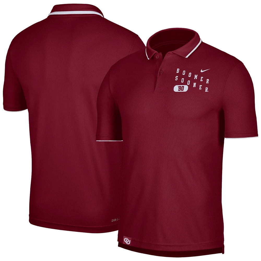 Men's Nike Crimson Oklahoma Sooners Wordmark Performance Polo