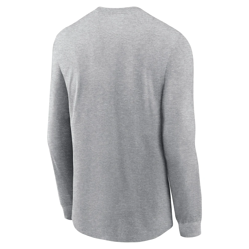 Men's Nike Heather Gray Oklahoma Sooners Alternate Logo Long Sleeve T-Shirt