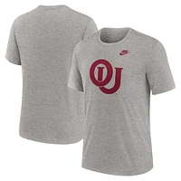 T-shirt Nike Heather Grey Oklahoma Sooners Blitz Legacy Primary Tri-Blend pour homme