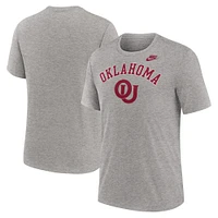 T-shirt Nike gris chiné Legacy Arch Tri-Blend des Oklahoma Sooners pour homme
