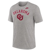 T-shirt Nike gris chiné Legacy Arch Tri-Blend des Oklahoma Sooners pour homme