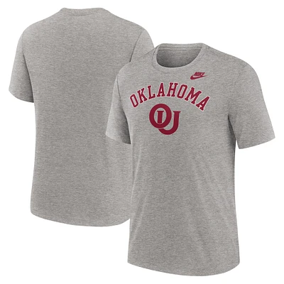 T-shirt Nike gris chiné Legacy Arch Tri-Blend des Oklahoma Sooners pour homme