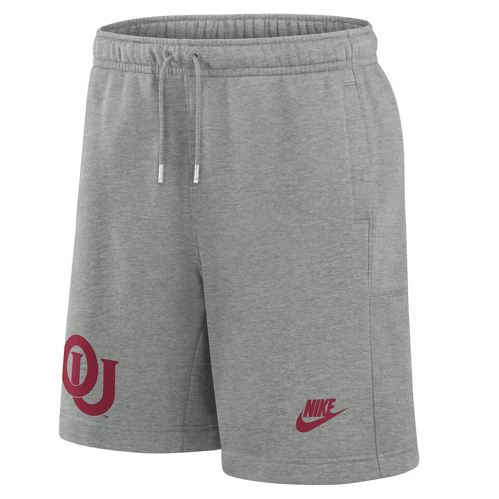 Men's Nike Heather Gray Oklahoma Sooners Legacy Fleece Essential Shorts
