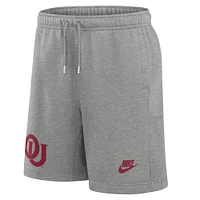 Men's Nike Heather Gray Oklahoma Sooners Legacy Fleece Essential Shorts