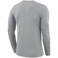 Men's Nike Heather Gray Oklahoma Sooners Legend Wordmark Performance Long Sleeve T-Shirt