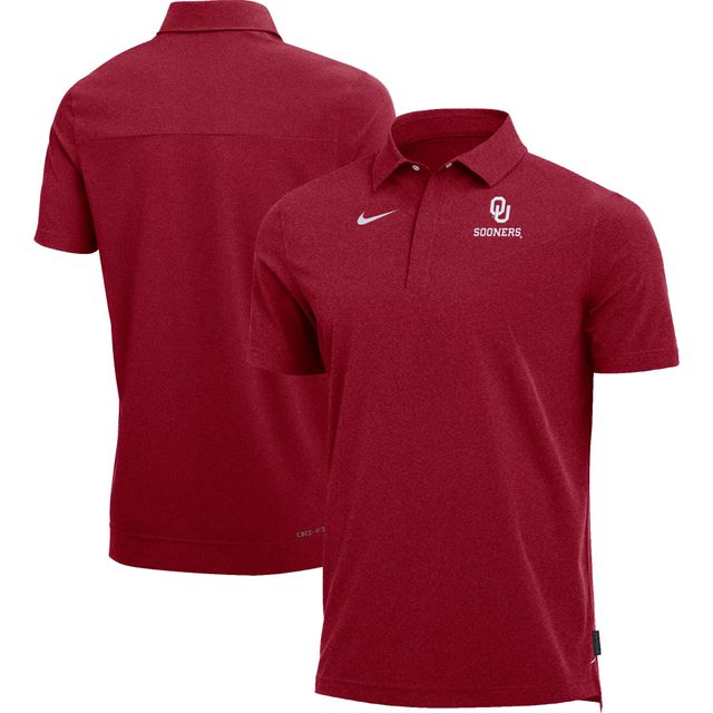 Polo Performance Coach Oklahoma Sooners 2022 Nike Heathered Crimson pour Homme