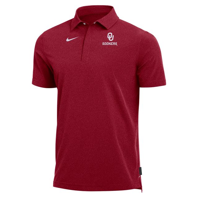 Polo Performance Coach Oklahoma Sooners 2022 Nike Heathered Crimson pour Homme