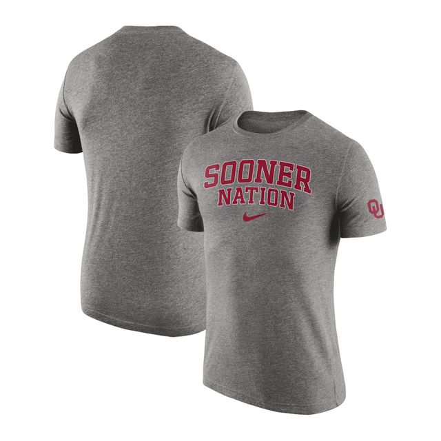 T-shirt Nike Oklahoma Sooners 2-Hit triple mélange gris chiné pour homme