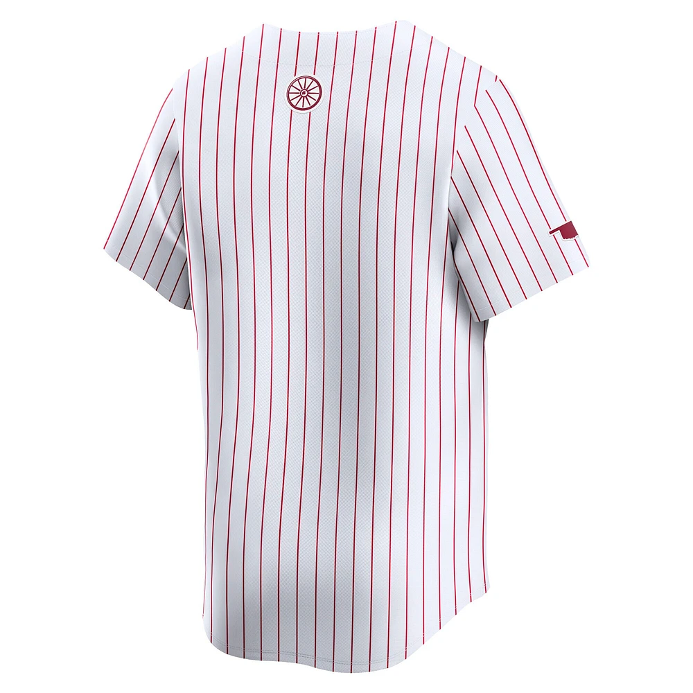 Men's Nike White Oklahoma Sooners College Limited Baseball Jersey