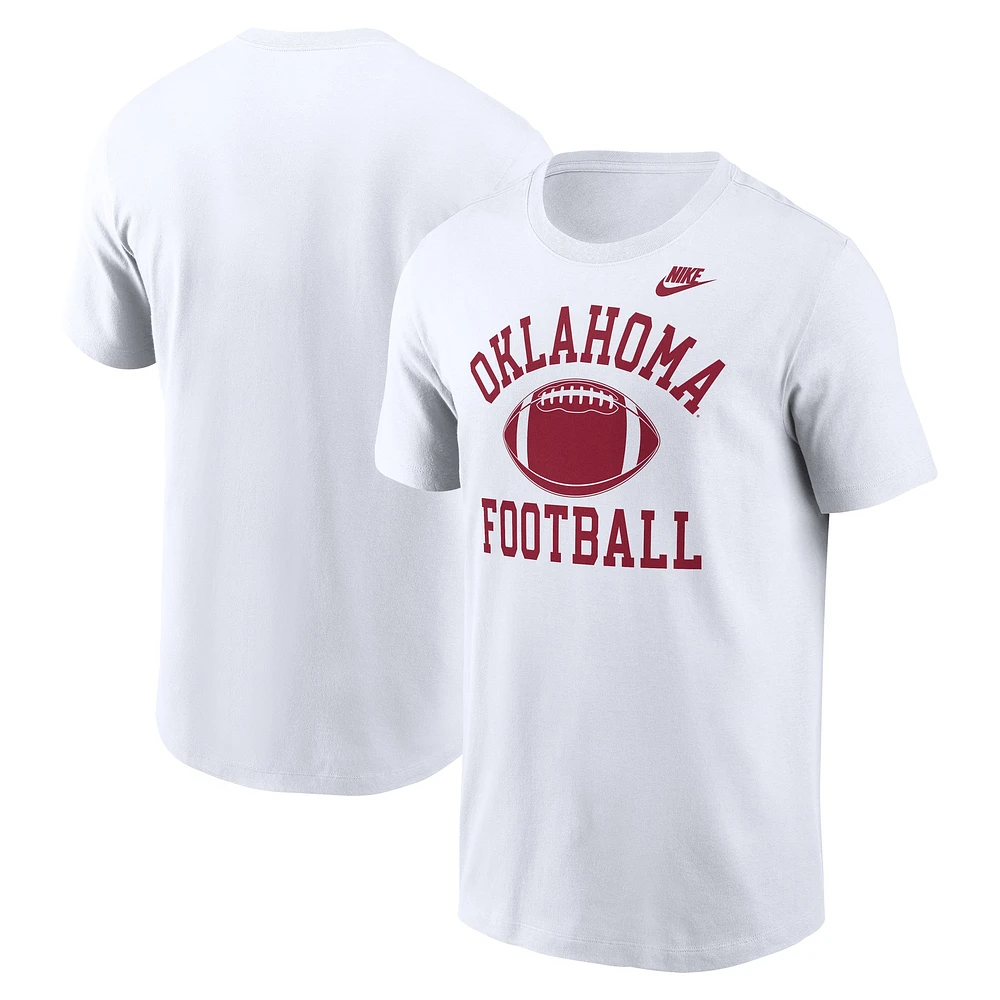 T-shirt Nike blanc Legacy Football Icon pour homme Oklahoma Sooners