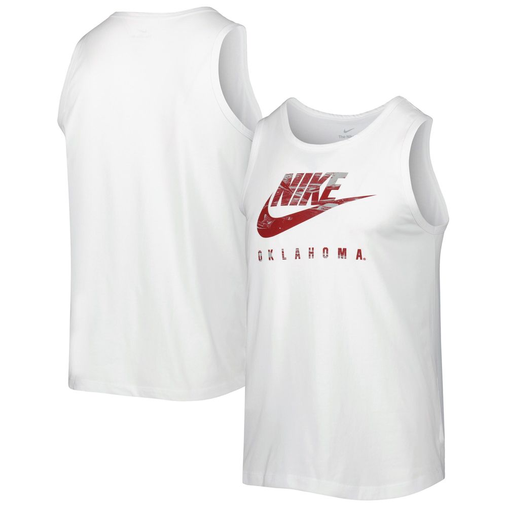 Men's Nike White Oklahoma Sooners Spring Break Futura Performance Tank Top