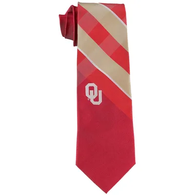 Oklahoma Sooners Woven Poly Grid Tie