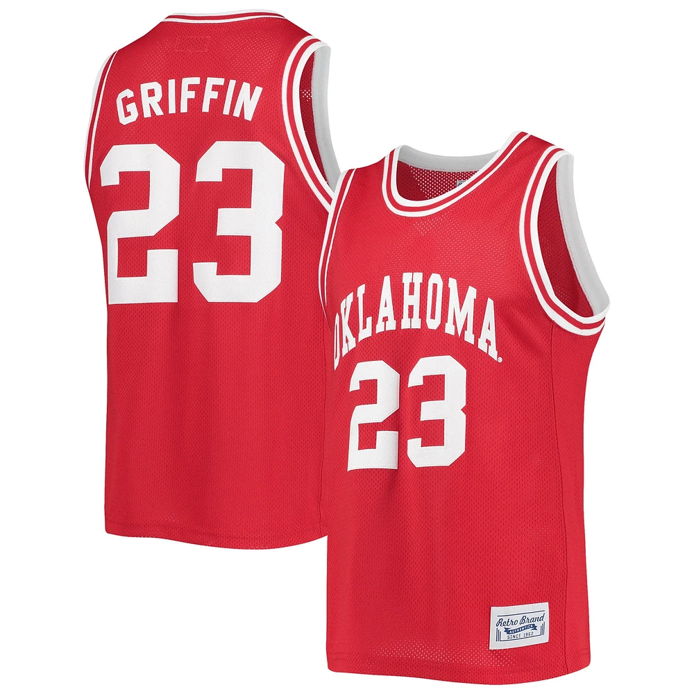 Maillot de basket-ball classique commémoratif pour hommes, marque rétro originale, Blake Griffin, cramoisi, Oklahoma Sooners