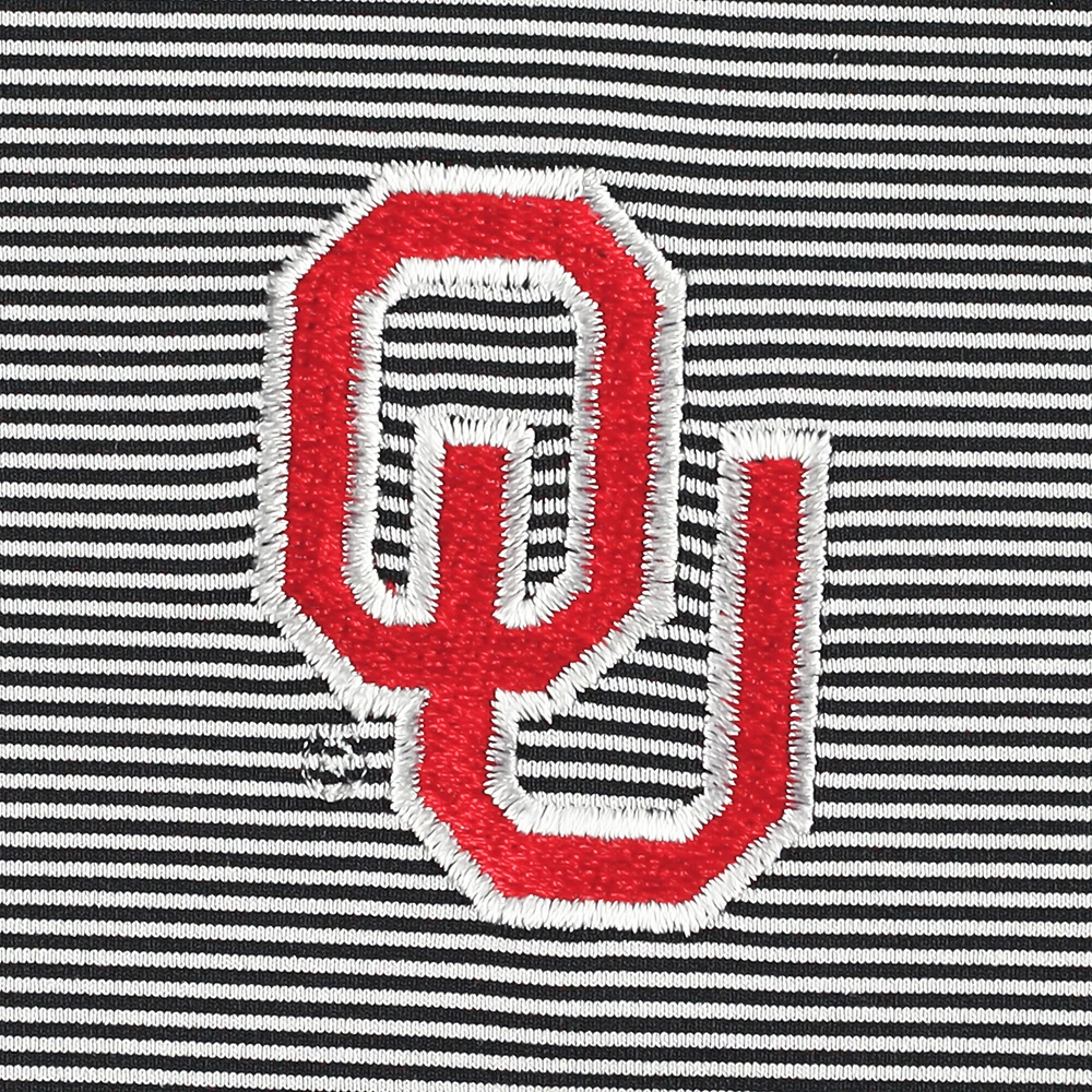 Men's Peter Millar Black Oklahoma Sooners Jubilee Striped Performance Jersey Polo