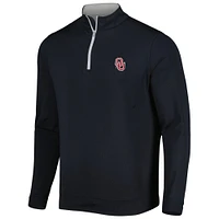 Men's Peter Millar Black Oklahoma Sooners Perth Performance Quarter-Zip Top