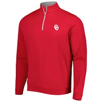 Men's Peter Millar Crimson Oklahoma Sooners Perth Quarter-Zip Top