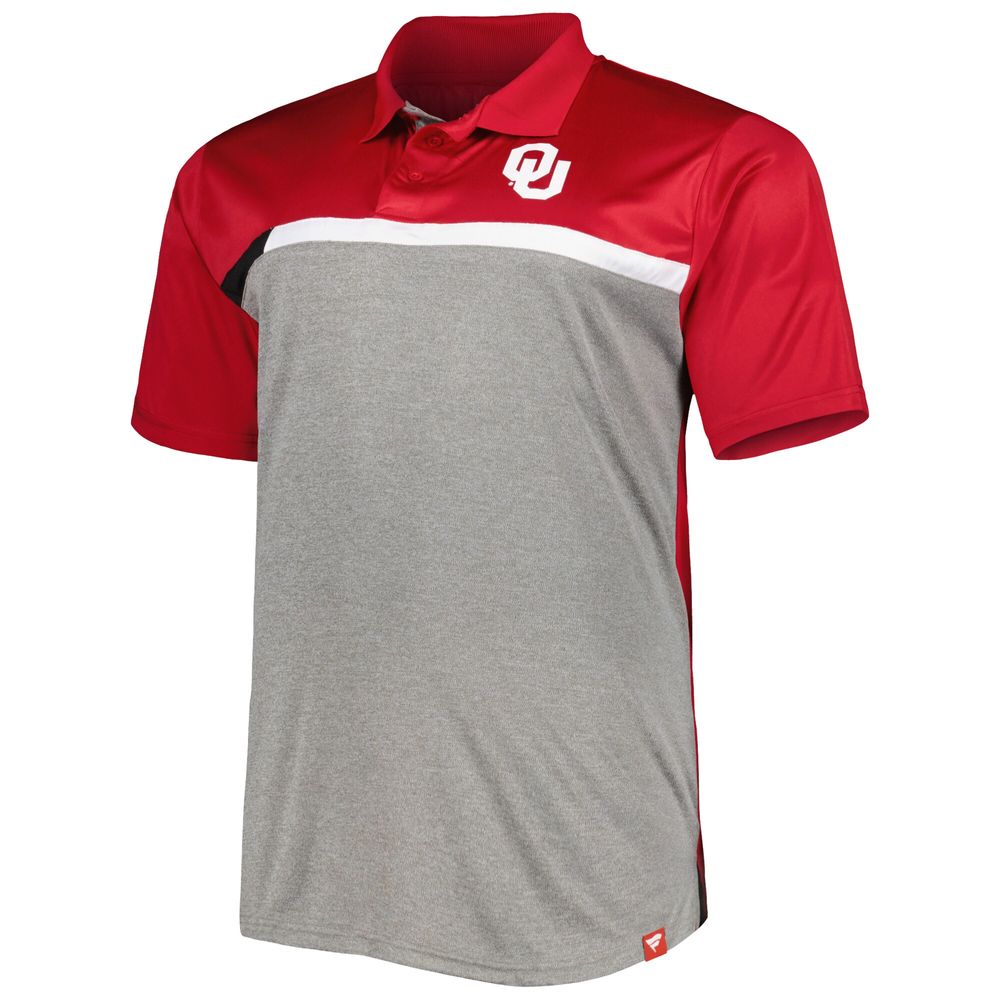 Men's Red/Gray Oklahoma Sooners Big & Tall Polo