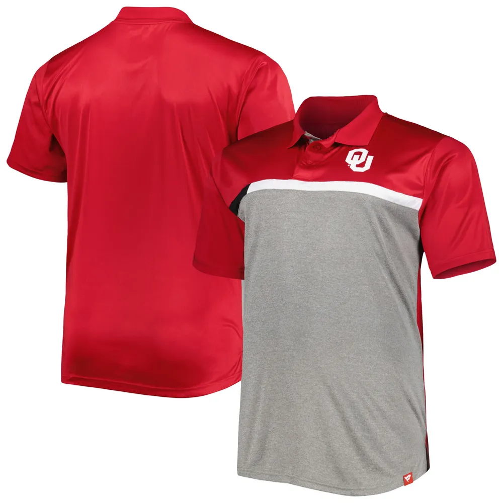 Polo Oklahoma Sooners Big & Tall rouge/gris pour homme