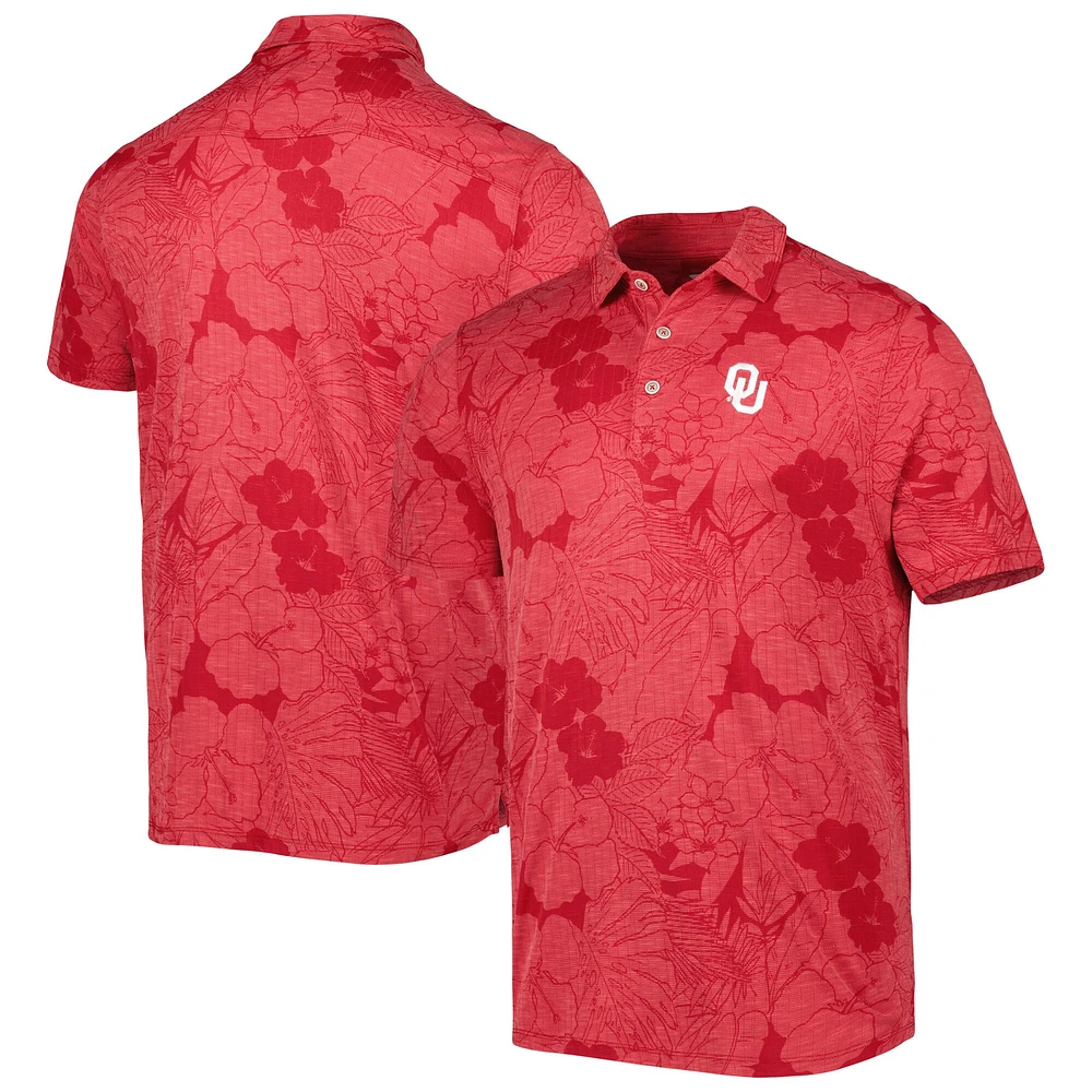 Polo Tommy Bahama Crimson Oklahoma Sooners Miramar Blooms pour homme