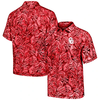 Men's Tommy Bahama Crimson Oklahoma Sooners Tropical Score IslandZone Polo