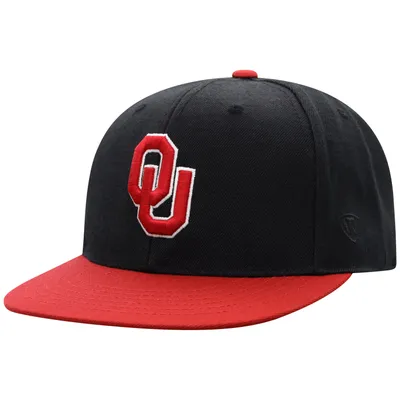 Oklahoma Sooners Top of the World Team Color Two-Tone Fitted Hat - Black/Crimson