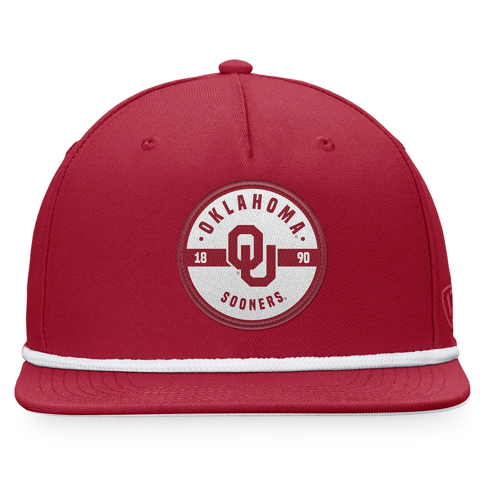 Casquette Top of the World Cardinal Oklahoma Sooners Bank pour hommes