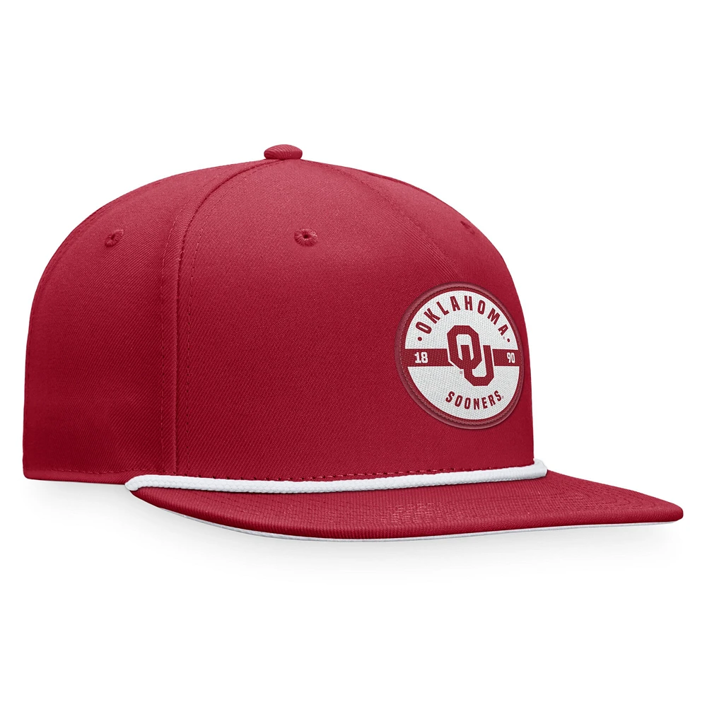 Casquette Top of the World Cardinal Oklahoma Sooners Bank pour hommes