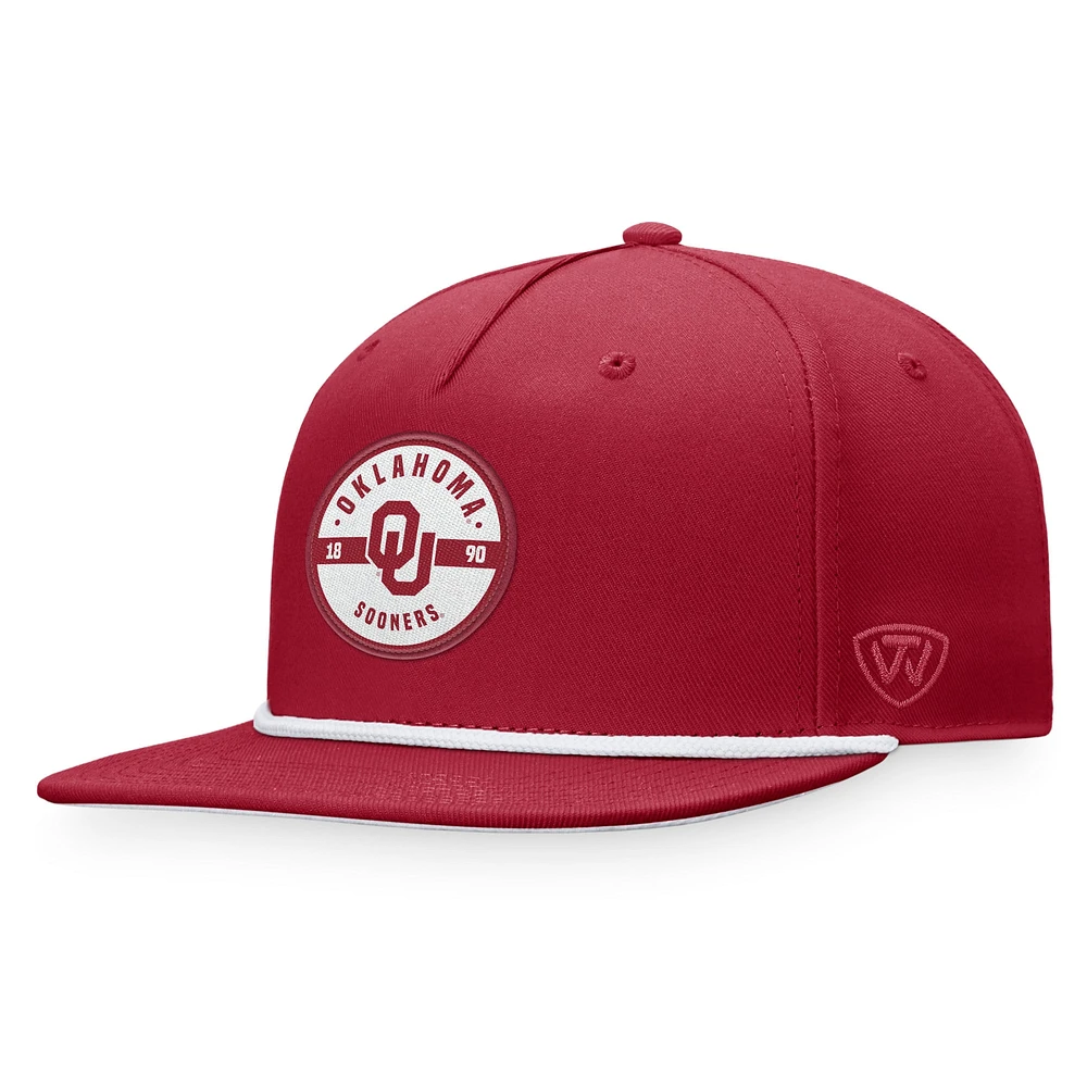 Casquette Top of the World Cardinal Oklahoma Sooners Bank pour hommes