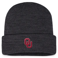 Bonnet en tricot transparent à revers Top of the World Charcoal Oklahoma Sooners pour hommes