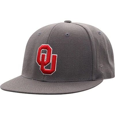 Chapeau ajusté couleur anthracite Top of the World pour hommes Oklahoma Sooners Team