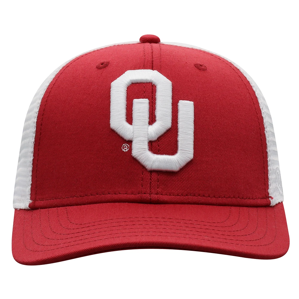 Casquette Trucker Snapback Top of the World pour homme cramoisi/blanc Oklahoma Sooners