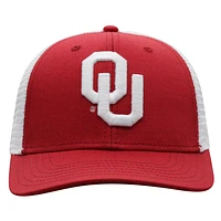 Men's Top of the World Crimson/White Oklahoma Sooners Trucker Snapback Hat