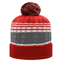 Bonnet en tricot à revers et pompon Altitude pour homme Top of the World Crimson Oklahoma Sooners