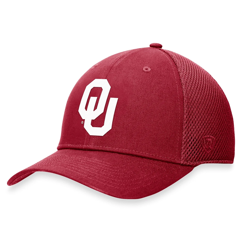 Men's Top of the World Crimson Oklahoma Sooners Spacer Flex Hat