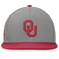 Men's Top of the World Gray/Crimson Oklahoma Sooners Rally Two-Tone Fitted Hat