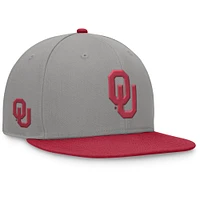 Men's Top of the World Gray/Crimson Oklahoma Sooners Rally Two-Tone Fitted Hat