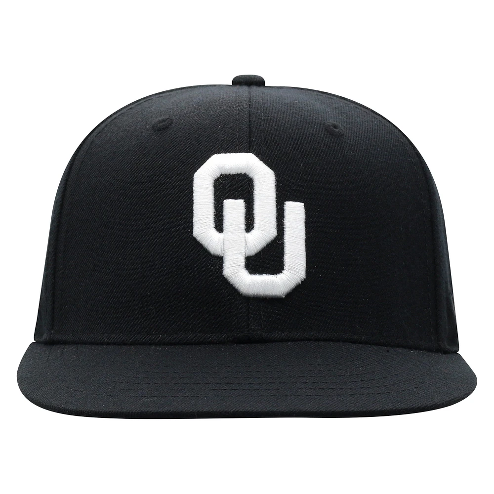 Casquette ajustée Top of the World Oklahoma Sooners Blackout pour homme