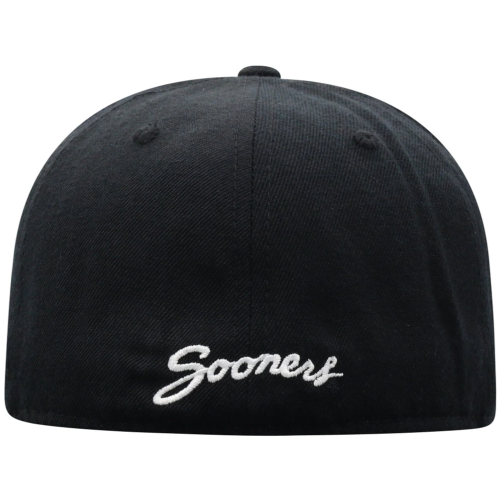 Casquette ajustée Top of the World Oklahoma Sooners Blackout pour homme