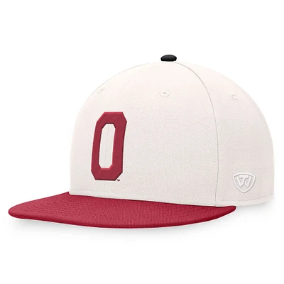 Casquette ajustable Top of the World pour homme avec logo Cardinal Oklahoma Sooners blanc