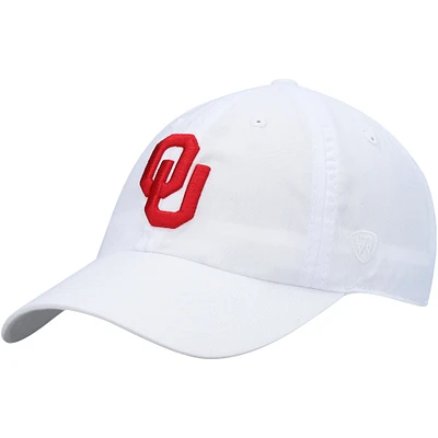 Men's Top of the World White Oklahoma Sooners Staple Adjustable Hat