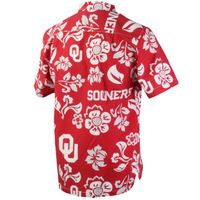 Men's Wes & Willy Crimson Oklahoma Sooners Floral Button-Up Shirt