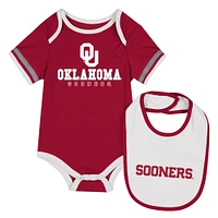 Newborn & Infant Colosseum  Crimson Oklahoma Sooners Bodysuit Bib Set