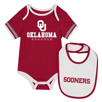 Newborn & Infant Colosseum  Crimson Oklahoma Sooners Bodysuit Bib Set