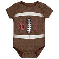 Body de football marron Oklahoma Sooners Catch Me pour nouveau-né et bébé