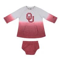 Newborn & Infant Colosseum Gray/Crimson Oklahoma Sooners Hand Ombre Dress Bloomer Set