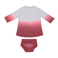 Newborn & Infant Colosseum Gray/Crimson Oklahoma Sooners Hand Ombre Dress Bloomer Set