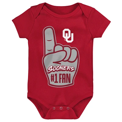 Newborn & Infant Crimson Oklahoma Sooners #1 Fan Foam Finger Bodysuit