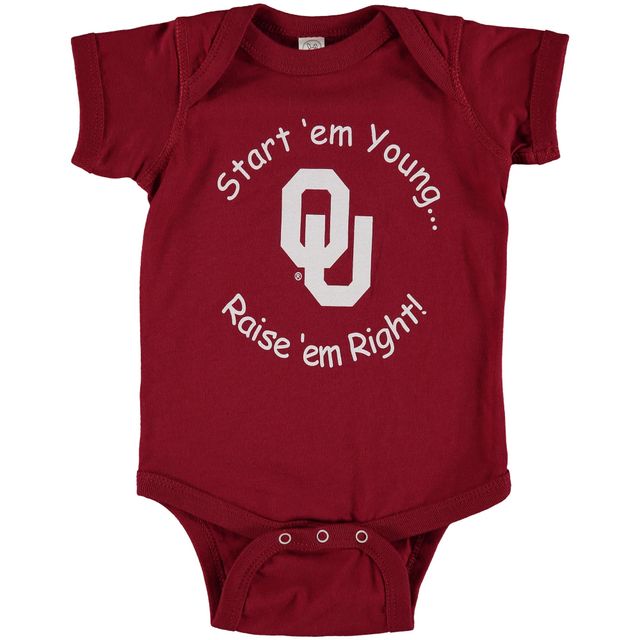 Nouveau-né et nourrisson Crimson Oklahoma Sooners Start 'Em Young Body