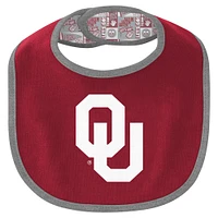 Ensemble body, bavoir et bonnet à revers pour nouveau-né bébé des Oklahoma Sooners Dynamic Duo